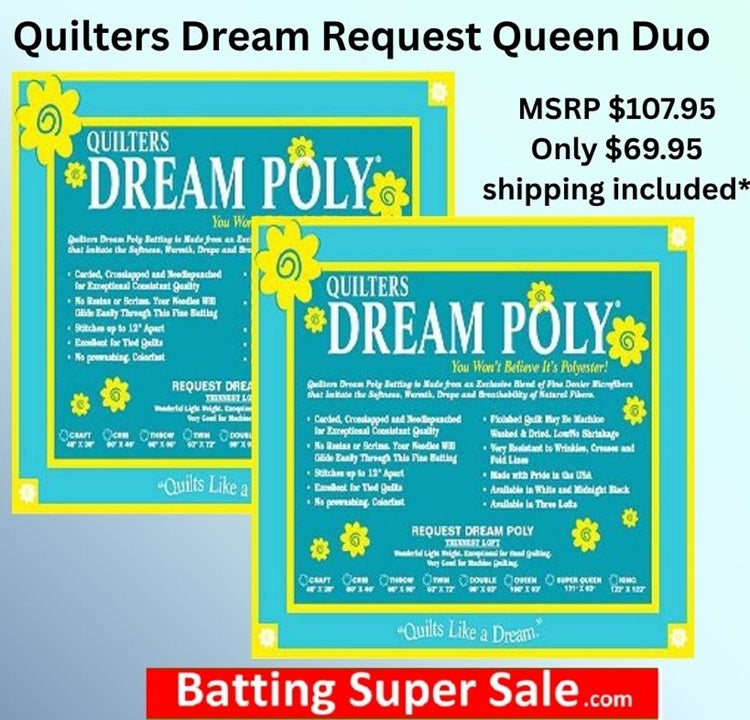 P3QPK Dream Poly Request Batting Duo (2 Package , Queen 108 in x 93 in) shipping included*