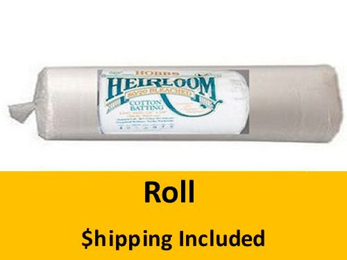 BHLBY108 Hobbs Heirloom 80/20 Bleached White (Roll, Queen 108 in x 30 yds)