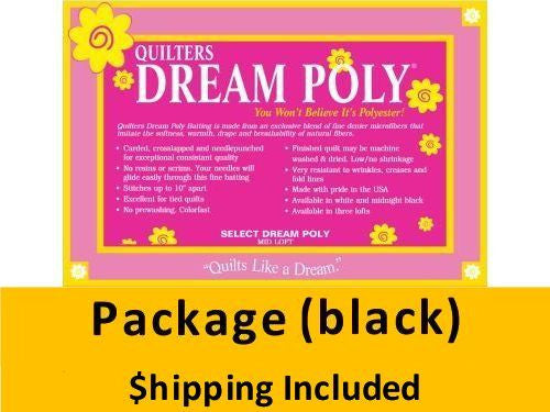 BP4THPK Dream Black Poly Select Batting (Package), Throw 60 in x 60 in) shipping included*