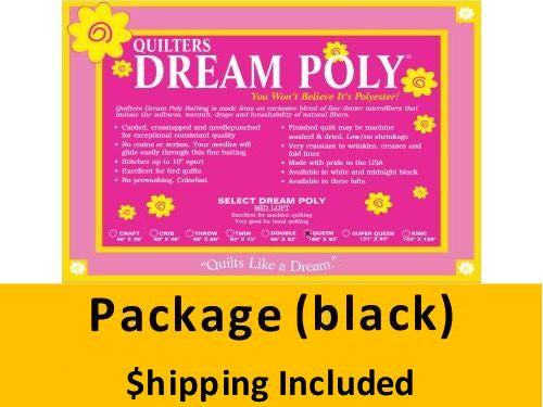 BP4TWPK Dream Black Poly Batting (Package, Twin 72 in x 93 in) shipping included*