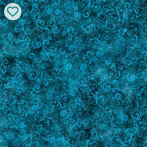 108&quot; Scrolling Blue Wide Back Cotton-shipping included!