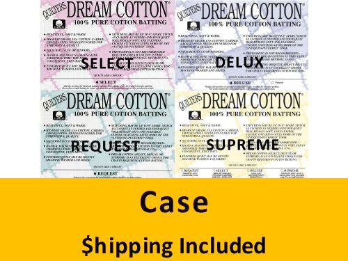 DRCOTTONK Dream Cotton Variety Batting (Case, King (4)) shipping included*