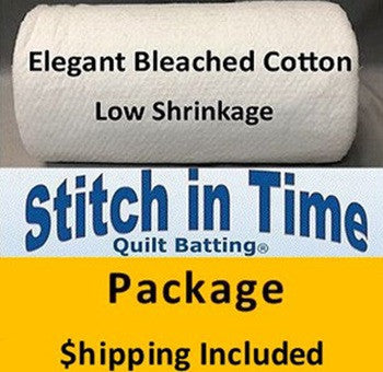 EBC120 Elegant Bleached Cotton Batting (Package, King 120 in x 120 in) shipping included*