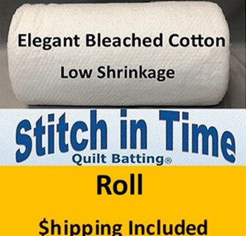 EBCBY120 Elegant Bleached Cotton Batting (Roll, Queen 120 in x 30 yds) shipping included*