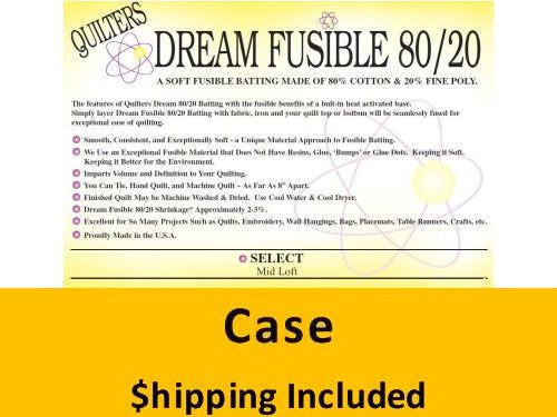 FUSECR Dream Fusible 80/20 Batting (Case(20), Crib 46 in x 60 in) shipping included*