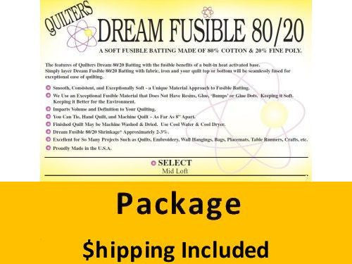 FUSETWPK Dream Fusible 80/20 Batting (Package, Twin 72 in x 93 in) shipping included*