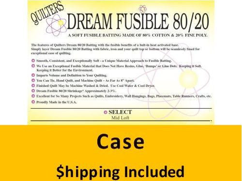 FUSETW Dream Fusible 80/20 Batting (Case(7), Twin 72 in x 93 in) shipping included*