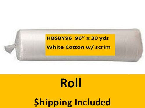 HBSBY96 Hobbs Heirloom Bleached 100% Cotton w/ Scrim (Roll, Queen 96 in x 30 yds) shipping included*