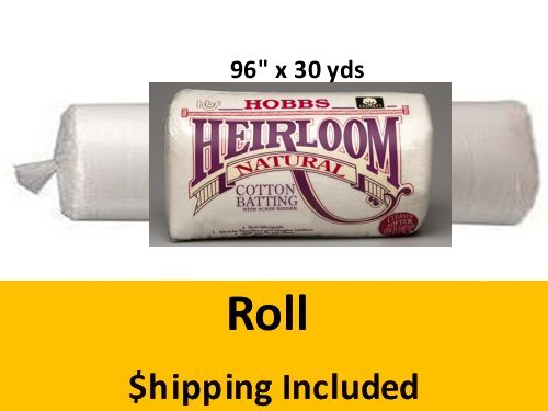 HNSBY96 Hobbs Heirloom 100% Natural Cotton w/ Scrim (Roll, Queen 96 in x 30 yds) shipping included*