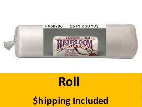 HNSBY96 Hobbs Heirloom 100% Natural Cotton w/ Scrim Roll Queen