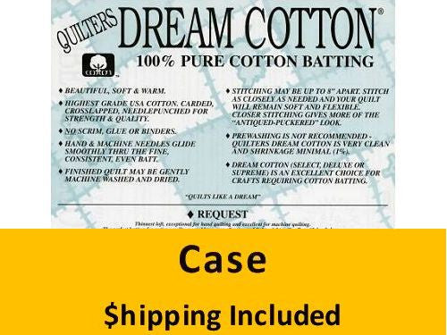 N3Q3TW5 Dream Cotton Natural Request Batting (Case, 3 Queens 5 Twins) shipping included*