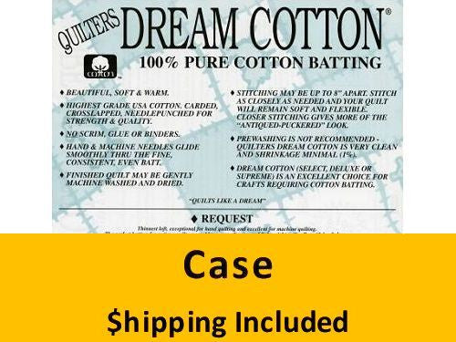 N3Q Dream Cotton Natural Request Batting (Case (7), Queen 103 in x 93 in) shipping included*