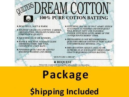 N3THPK Dream Cotton Natural Request Batting (Package, (2) Throw 60 in x 60 in) shipping included*
