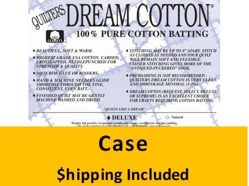N6K Dream Cotton Natural  Deluxe Batting (Case(3), KIng 120 in x 122 in) shipping included*