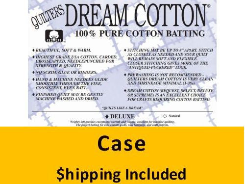 N6Q Dream Cotton Natural Deluxe Batting (Case(4), Queen 93 in  x 108 in) shipping included*