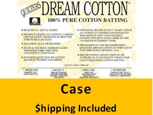 N8TW Dream Cotton Natural Supreme Quilt Batting (Case(4) Twin, 72 in x 90  in) shipping included*