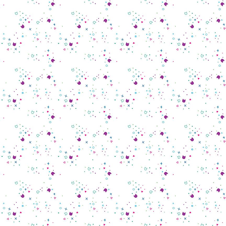 Kitty Litter- Jewel Cotton Fabric 44in-  Shipping included!