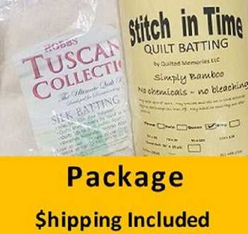 TSB60 Hobbs Tuscany Silk / Stitch in Time Bamboo &amp; Simply Bamboo Batting (Package, Duo Throw 60 in x 60 in)