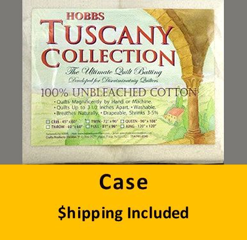 TU96C  Hobbs Tuscany Unbleached 100% Cotton Batting (Case(12), Queen 96 in x 108 in) shipping included*
