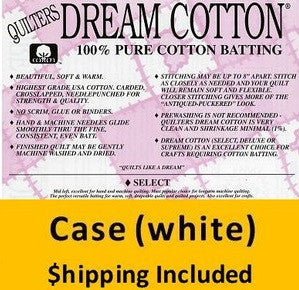 NW4SAM Dream Cotton Natural & White Select Batting (Case, Samples) shipping included*