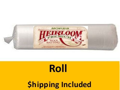 WLBY108 Hobbs Heirloom Premium Wool Batting (Roll, Queen 108 in x 25 yds) shipping included*