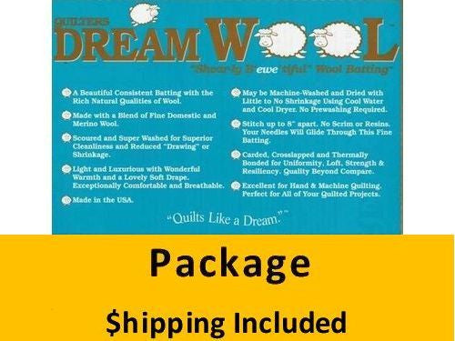 WOOLDPK Dream Wool Batting (Package, Double 93 in x 96 in) shipping included*