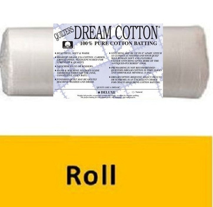 N6KR Dream Cotton Natural Select Batting ( King 120 in x 200 yds) shipping included*