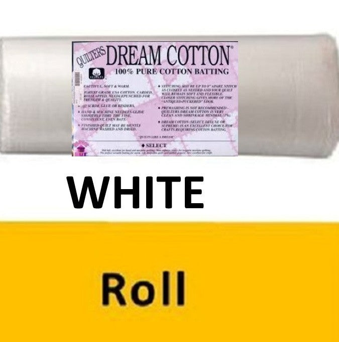 W4KR Dream Cotton White Select Batting ( King Roll 120 in x 30 yds) shipping included*