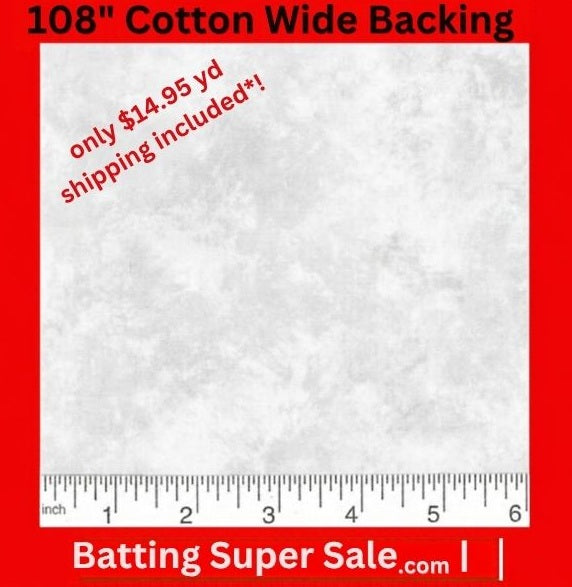 108 in Lightest Gray Marble Cotton Quilt Backing