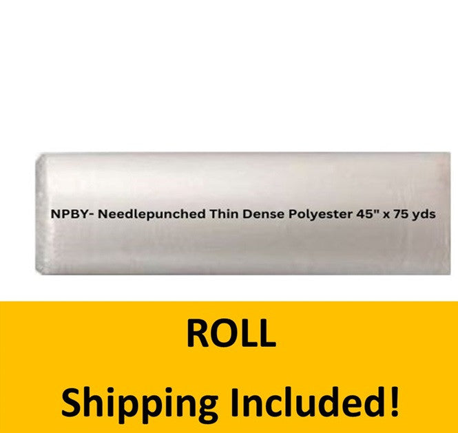 NPBY45 Hobbs Polyester Batting thin and dense polyester 45" x 75 yds