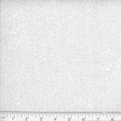 108 in.  White on White Curly-Q Cotton Wide Backing Quilt Fabric - shipping included*