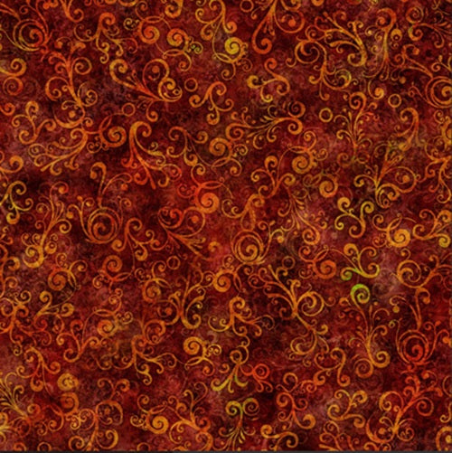 108&quot; Scrolling Rust Wide Back Quilt Fabric- shipping included!
