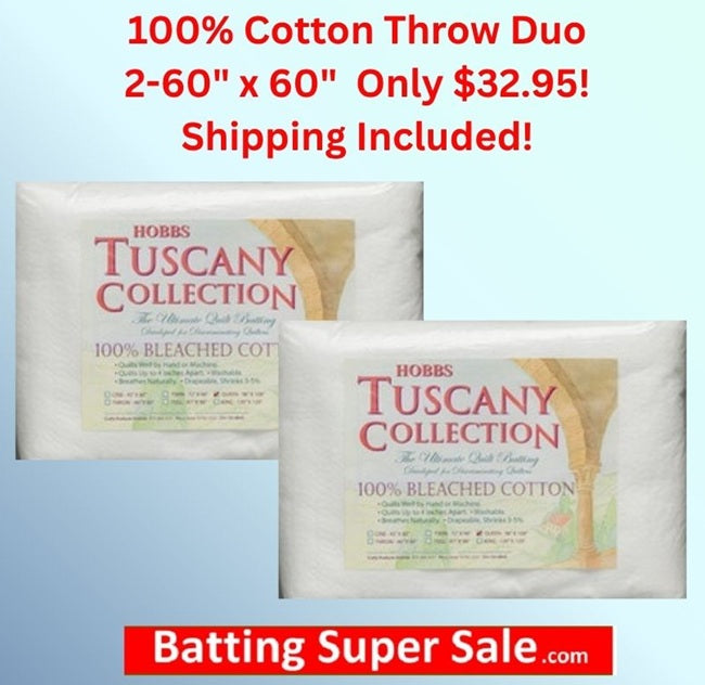 Hobbs Tuscany Bleached Cotton (2)Throw 60 in. x 60 in.