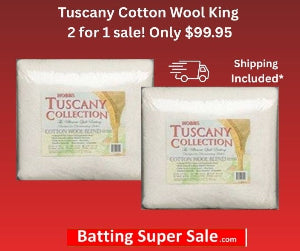 Hobbs Tuscany Cotton Wool Blend Quilt Batting  King ( 2) 120 in. x 120 in